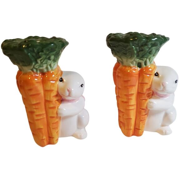 Bunny and Carrot Candle Holder - 4" - Picture 1 of 4